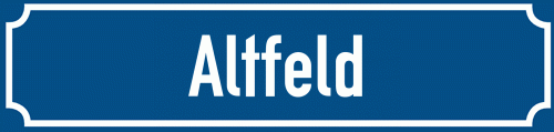 Straßenschild Altfeld