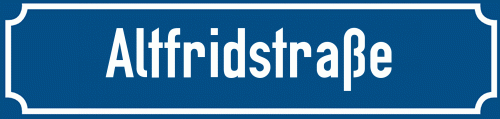Straßenschild Altfridstraße