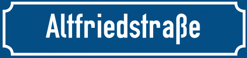 Straßenschild Altfriedstraße
