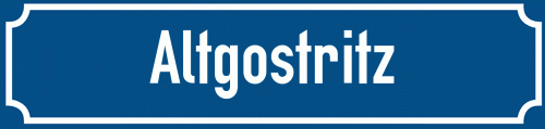 Straßenschild Altgostritz