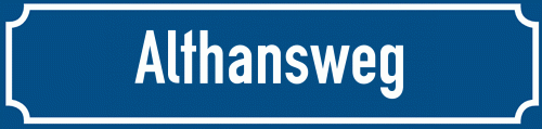 Straßenschild Althansweg
