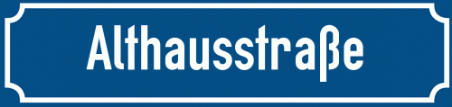 Straßenschild Althausstraße