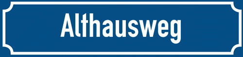 Straßenschild Althausweg