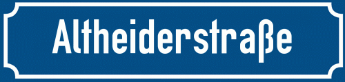Straßenschild Altheiderstraße