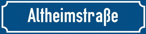 Straßenschild Altheimstraße