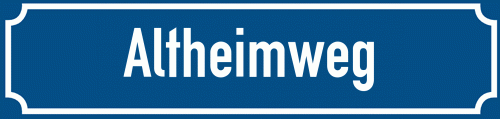 Straßenschild Altheimweg