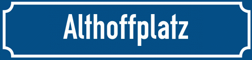 Straßenschild Althoffplatz