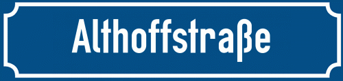 Straßenschild Althoffstraße zum kostenlosen Download