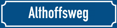 Straßenschild Althoffsweg