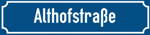 Straßenschild Althofstraße