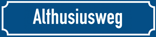 Straßenschild Althusiusweg