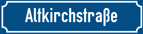 Straßenschild Altkirchstraße