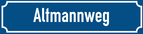 Straßenschild Altmannweg zum kostenlosen Download