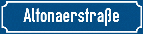 Straßenschild Altonaerstraße zum kostenlosen Download