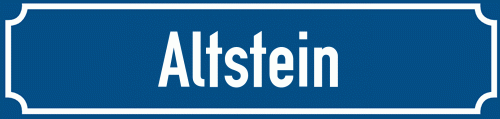 Straßenschild Altstein