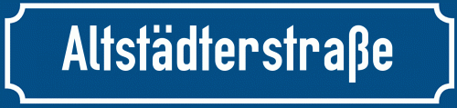 Straßenschild Altstädterstraße zum kostenlosen Download