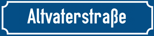Straßenschild Altvaterstraße