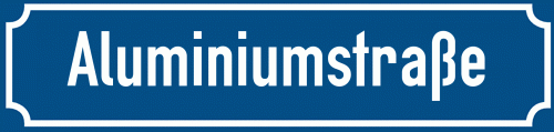 Straßenschild Aluminiumstraße zum kostenlosen Download