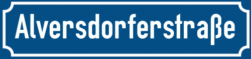 Straßenschild Alversdorferstraße zum kostenlosen Download
