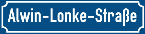 Straßenschild Alwin-Lonke-Straße