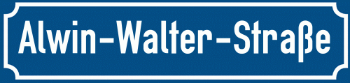 Straßenschild Alwin-Walter-Straße