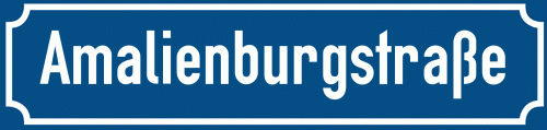 Straßenschild Amalienburgstraße zum kostenlosen Download