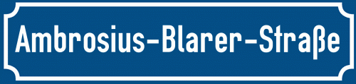 Straßenschild Ambrosius-Blarer-Straße