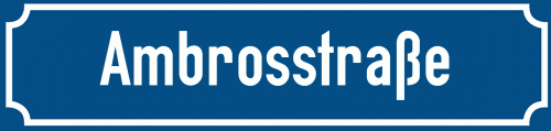 Straßenschild Ambrosstraße zum kostenlosen Download