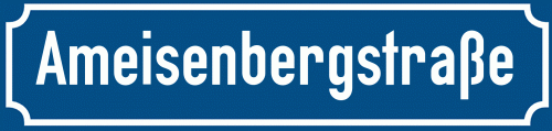 Straßenschild Ameisenbergstraße