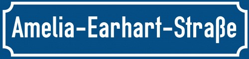 Straßenschild Amelia-Earhart-Straße