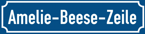 Straßenschild Amelie-Beese-Zeile