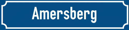 Straßenschild Amersberg zum kostenlosen Download