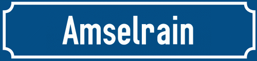 Straßenschild Amselrain zum kostenlosen Download