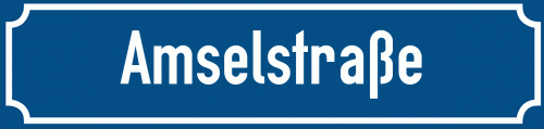Straßenschild Amselstraße zum kostenlosen Download