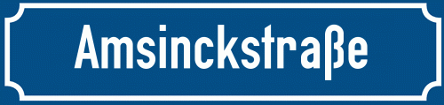 Straßenschild Amsinckstraße