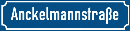 Straßenschild Anckelmannstraße