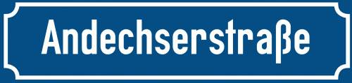 Straßenschild Andechserstraße zum kostenlosen Download