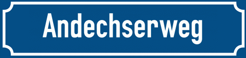 Straßenschild Andechserweg zum kostenlosen Download