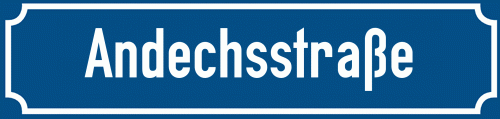 Straßenschild Andechsstraße zum kostenlosen Download