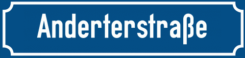 Straßenschild Anderterstraße