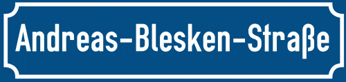 Straßenschild Andreas-Blesken-Straße