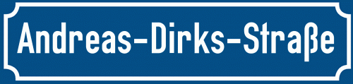 Straßenschild Andreas-Dirks-Straße