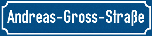 Straßenschild Andreas-Gross-Straße zum kostenlosen Download