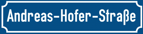 Straßenschild Andreas-Hofer-Straße zum kostenlosen Download