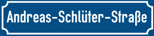 Straßenschild Andreas-Schlüter-Straße