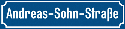 Straßenschild Andreas-Sohn-Straße