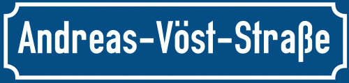 Straßenschild Andreas-Vöst-Straße