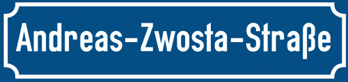 Straßenschild Andreas-Zwosta-Straße