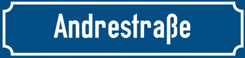 Straßenschild Andrestraße zum kostenlosen Download
