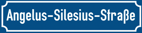 Straßenschild Angelus-Silesius-Straße
